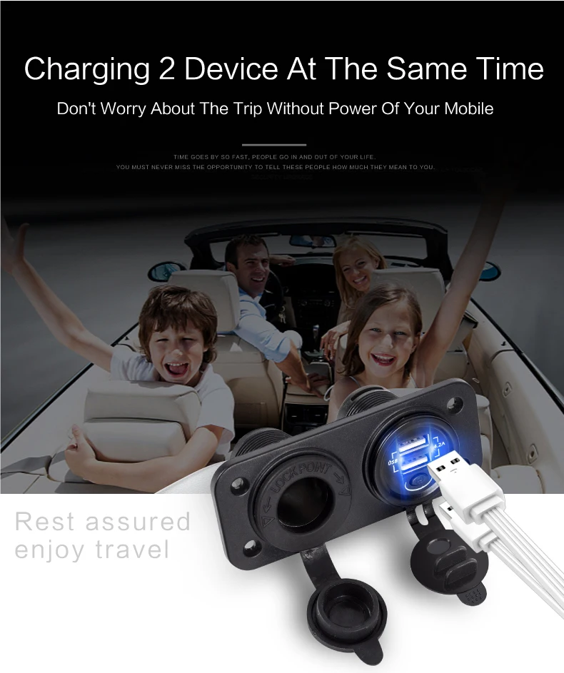 12V 5V USB быстрое двойное автомобильное зарядное устройство прикуриватель розетка автомобильное USB Автомобильное зарядное устройство для мобильного телефона 5V 4.2A вкл/выкл быстрое зарядное устройство