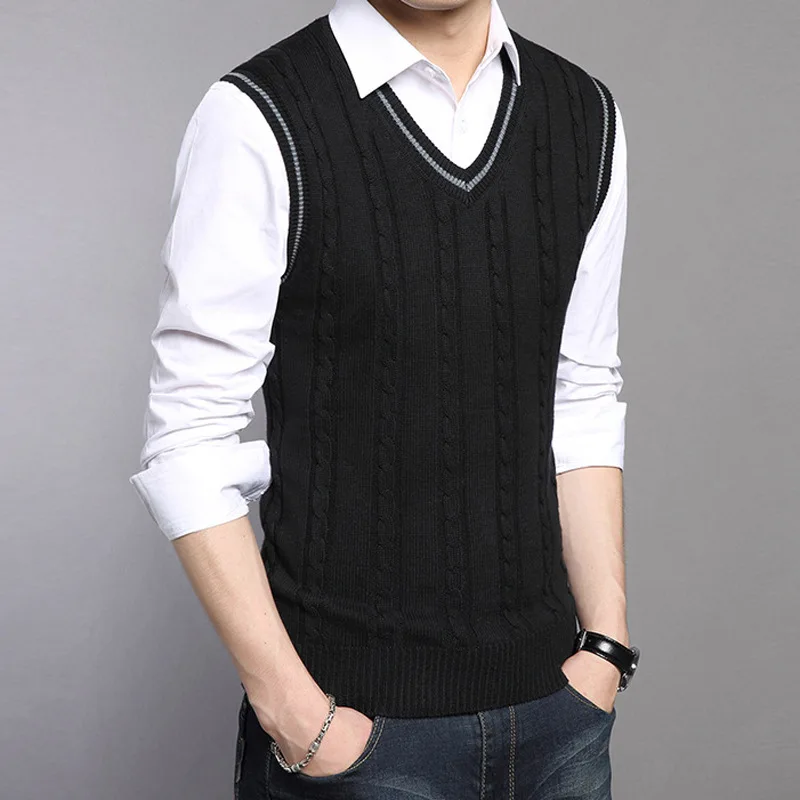 

2018 Autumn & Winter New Style MEN'S Vest Casual Blended Knitted Vest Fashion Men'S Wear Zhuo Danlong Yc6802