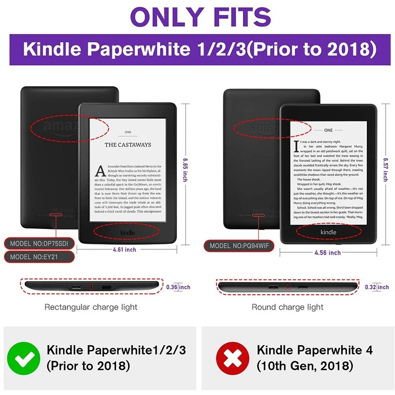 Fintie Funda Origami para Kindle Paperwhite de 6 pulgadas 2012-2017 (modelo  núm. EY21 y DP75SDI) – Funda de soporte de ajuste delgado con