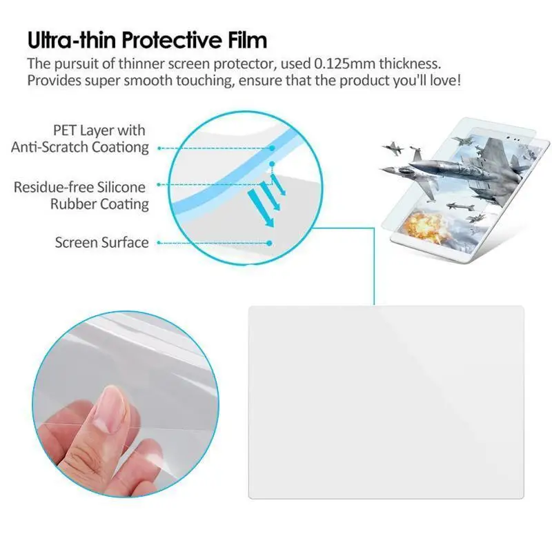 

2Pcs Universal 7 Inch Ultra-thin Screen Protector Tablet Protective Film Scratch Proof Protection Waterproof Transparent Durable