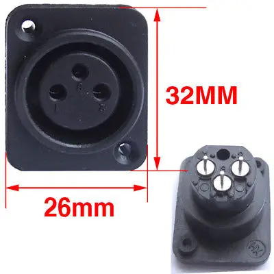 

DHL/EMS 250pcs 3 Pin XLR Female Jack Panel Mount microphone DIY-A8