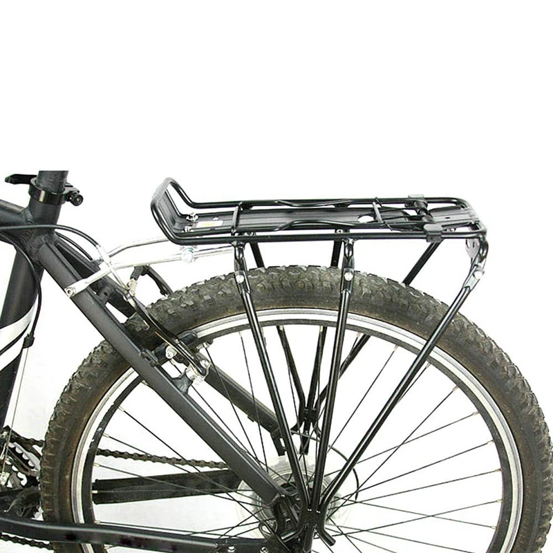 Горячая-Велоспорт MTB алюминиевый сплав велосипед перевозчик задний багажный стеллаж полка кронштейн для дискового тормоза/v-тормоза велосипед черный