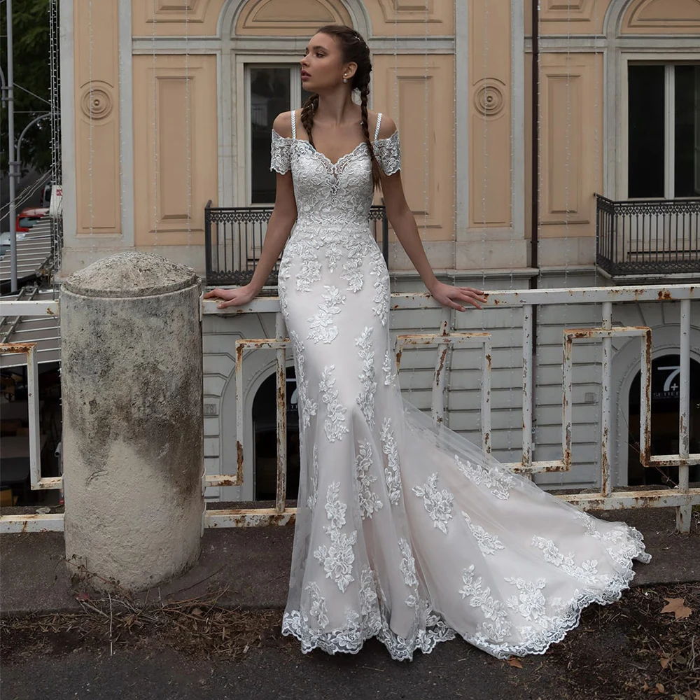 Gorgeous Mermaid Wedding Dresses 2021 Off The Shoulder Lace Appliques