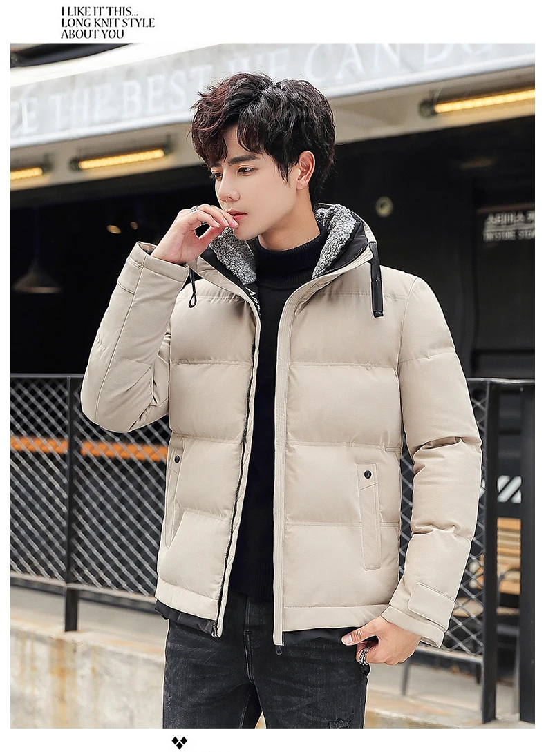 HAYBLST брендовая одежда куртка Для мужчин со стоячим воротником теплая зимняя парка Homme корейской моды размера плюс M-4XL дропшиппинг пальто
