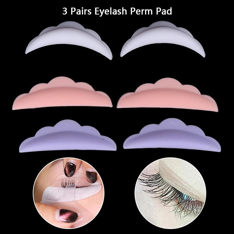 3Pairs Reusable Fake Eyelashes Pack Gel Pad Eyelash Curler Lifting Silicone Pads False Eyelash 3D Eyelashes Patches Shadow