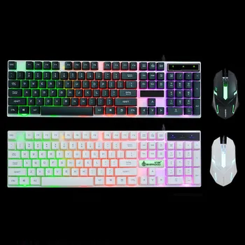 

Gaming keyboard and Mouse Wired keyboard with backlight keyboard Gamer kit 1600Dpi Silent Gaming Mouse Set For PC Laptop