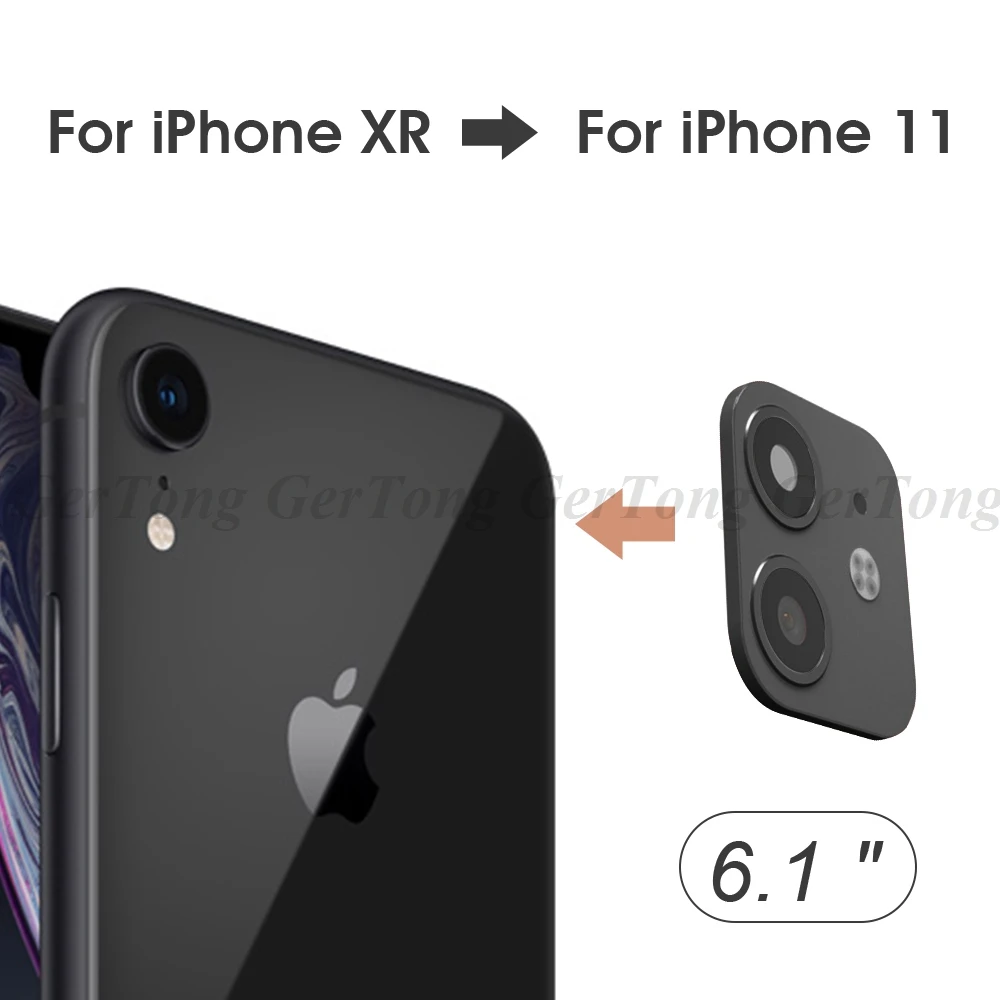 Роскошная наклейка на объектив камеры, сменная секундная стрелка для iPhone 11 Pro Max, Защитное стекло для iPhone XR, наклейка, фальшивая Крышка для камеры - Цвет: Black