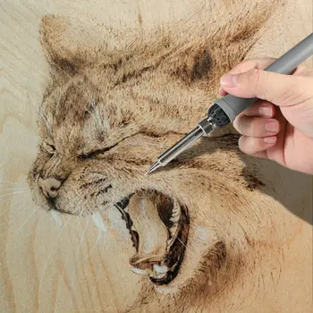 

Wood Burning Pen Tool LCD Display Soldering Stencil Iron Craft Pyrography Kit