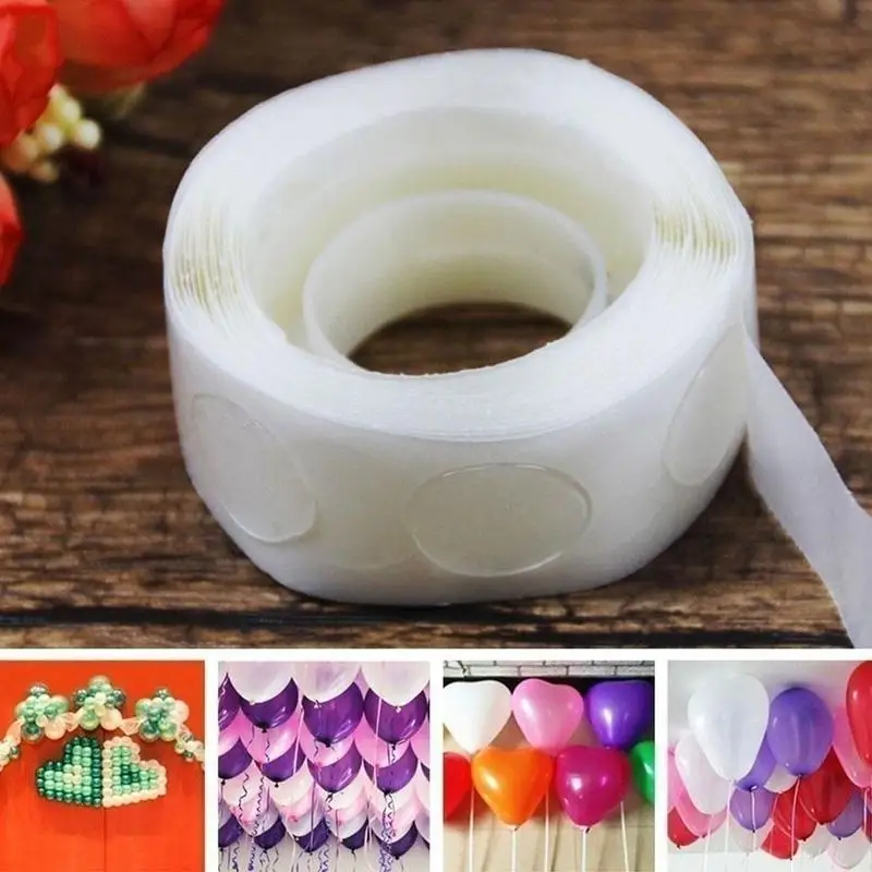 1roll PVC Balloon Glue, Simple White Double-sided Glue Dot For Balloon