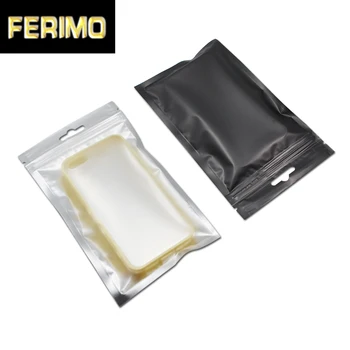 

8.5*13cm Black / Clear Self Seal Zipper Plastic Packaging Bag Retail Ziplock Zip Lock Packing Storage Pouch Polybag W/ Hang Hole