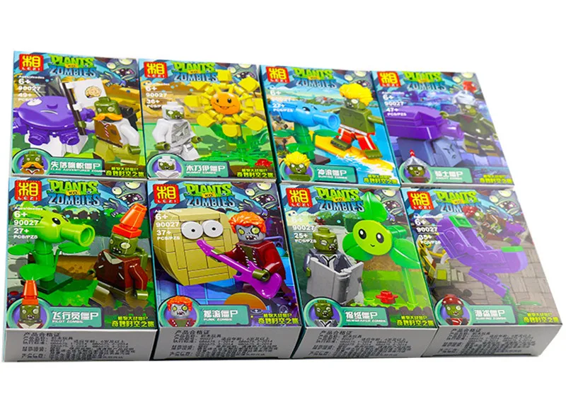 Растения против Зомби PVZ модель строительные блоки кирпичи подходит для фигурок для Chidren Battles обучающие игрушки для детей Коллекция игрушек на подарок