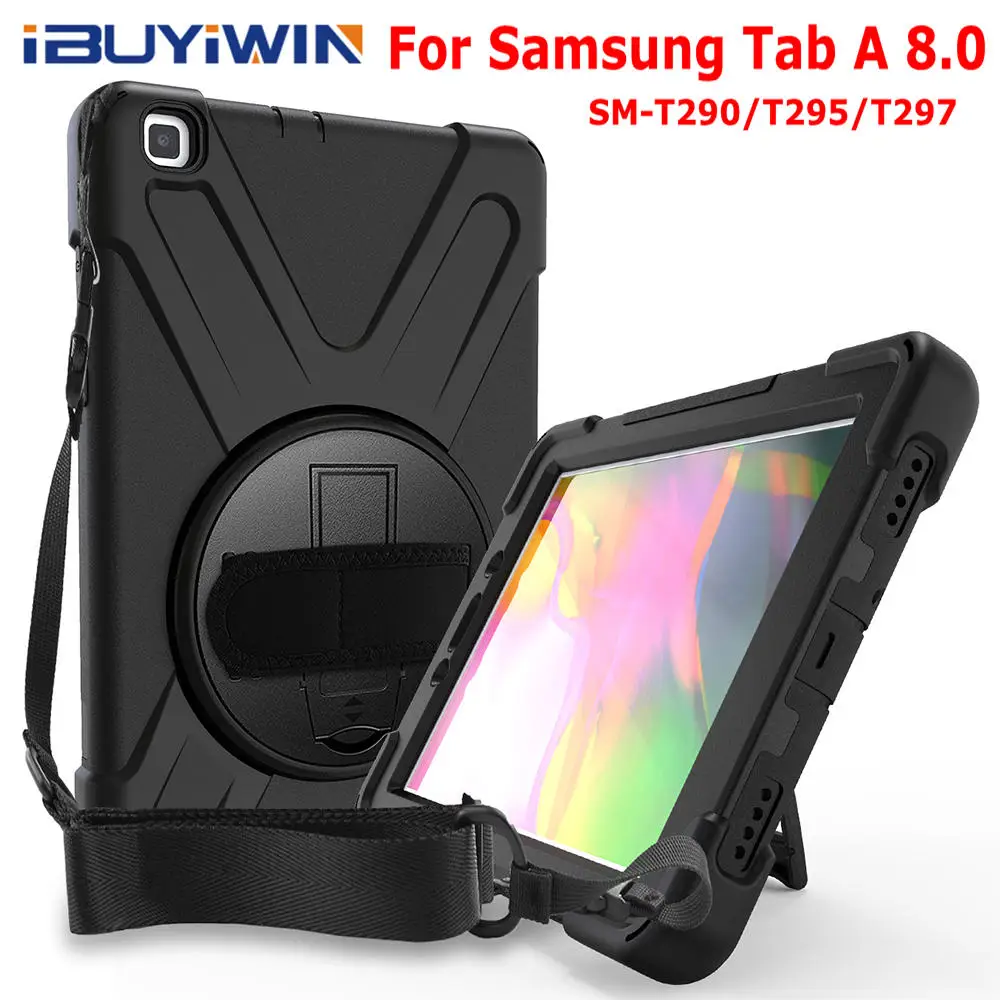 

iBuyiWin Heavy Shockproof Cover for Samsung Galaxy Tab A 8.0 SM-T290/T295/T297 8.0" Tablet Funda Case With Shoulder Straps