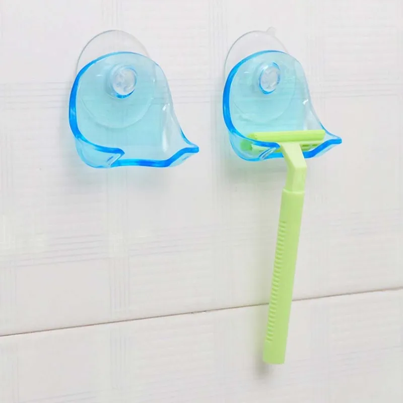 

Shaver Storage Rack Toothbrush Plastic Holder Washroom Wall Mounted Suction Cup Hook Razor Clip Bracket Bathroom Accessories