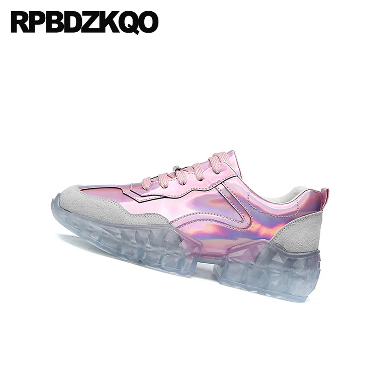 pink and silver designer sneakers