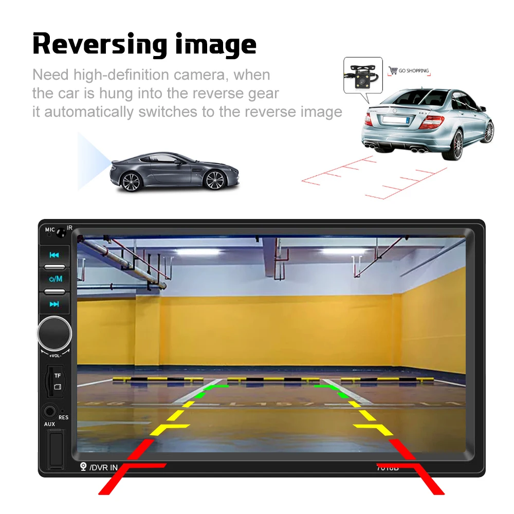 Hikity 2 Din Car Radio Tape Recorder 7" Multimedia MP5 Player FM Audio Stereo For Hyundai Nissian Toyota Autoradio With Camera