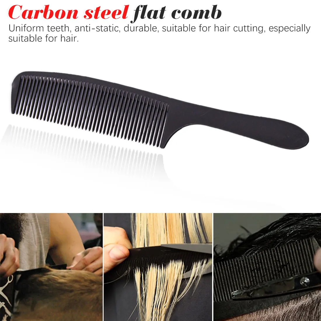 

1pcs Black Hairdressing Hair Stylist Salon Carbon Combs Heat Resistant Hair Cutting Tool Cutting Comb Carbon Antistatic Comb