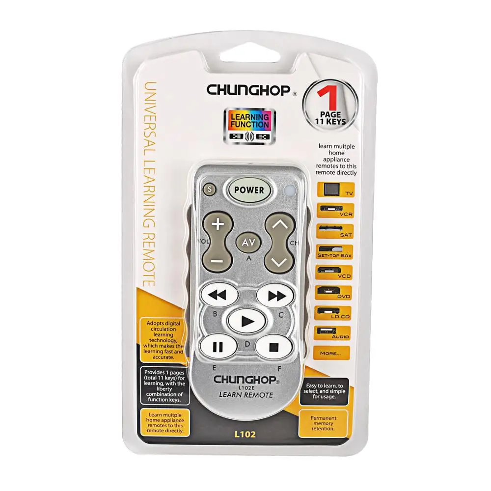 Chunghop L102 обучающий пульт дистанционного управления для ТВ/SAT/DVD/CBL/CD/DVB T Samsung Lg Sony