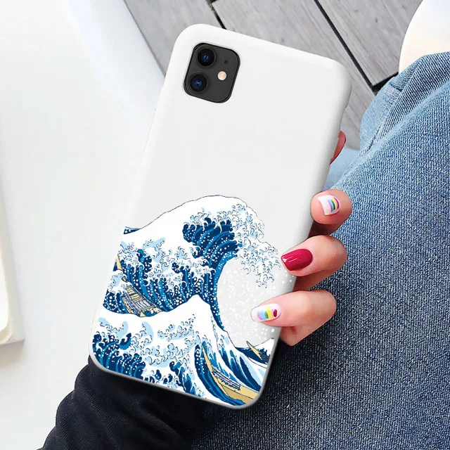 apple 13 pro max case Surfing Japan painting for iphone X XS MAX XR Big Wave of kanagawa Cover Soft case For iPhone 12 11 13 pro MAX 6 7 8 Plus SE2020 iphone 13 pro max wallet case