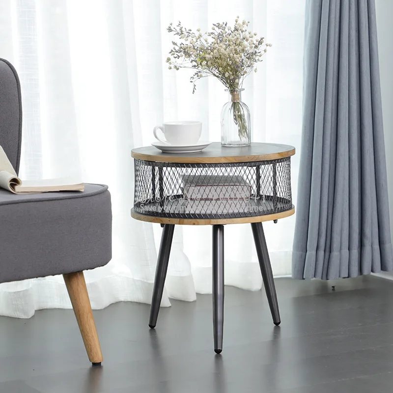 Новые скандинавские золотистые железные и деревянные тумбочки книжные шкафы консольные столы современная гостиная модный диван-столик