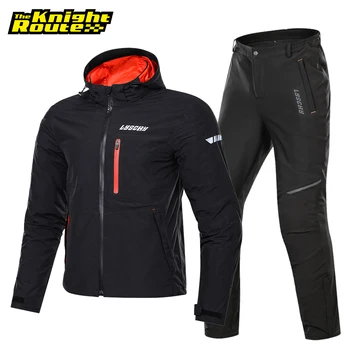 

LYSCHY Autumn Winter Motorcycle Jacket Men Waterproof Cold-proof Moto Jacket Pants Suit Riding Racing Motorbike Protective Gear