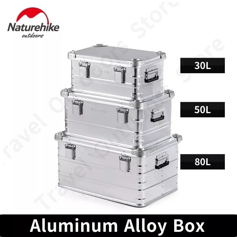 

Naturehike 30-80L Aluminum Alloy Box Outdoor Camping Storage Box High-capacity Move House Travel Sundries Trunk Portable Case