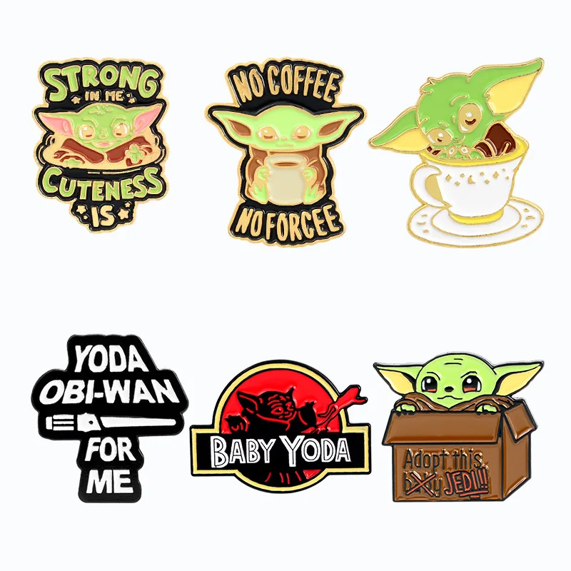 11 видов стилей Baby Yoda эмалированная брошь кнопка крепкая Милая чашка для супа