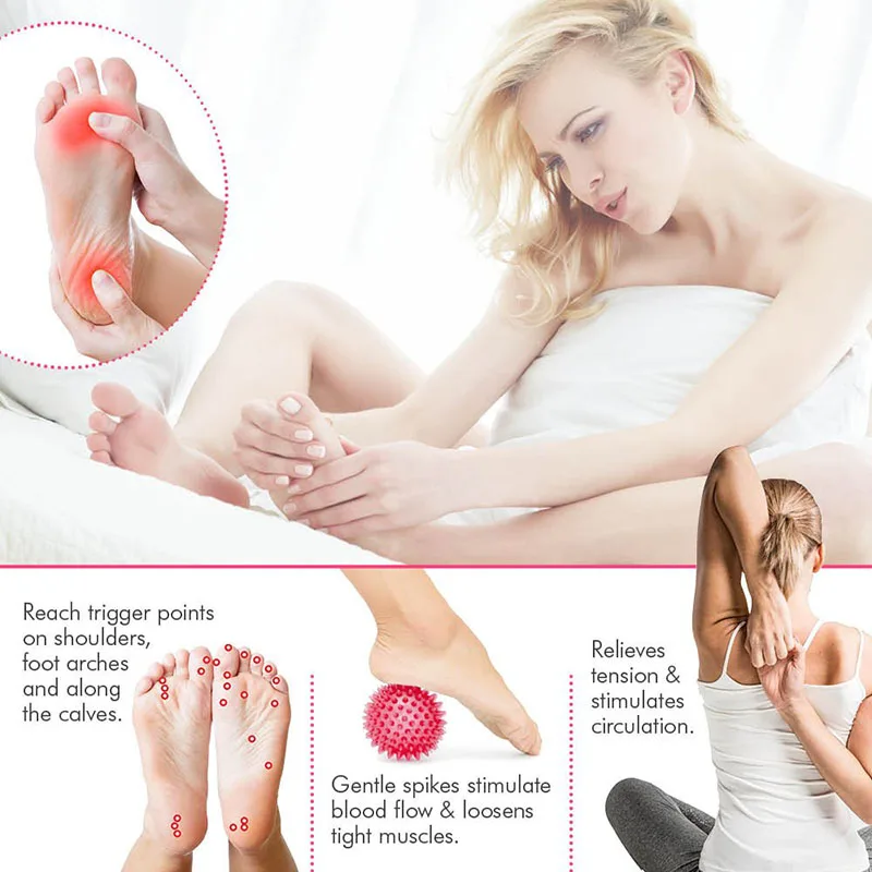 Massage Ball Peanut Shape Yoga Fitness Balls PVC Spiky Back Foot Massage Muscle Massager Exercise Roller Relieve Body Stress