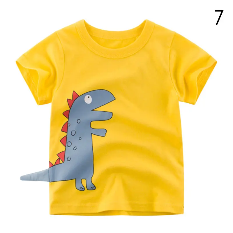 Для детей, футболки для грудничков, футболки для топы для девочек, детская футболка для мальчиков; рубашки с рисунком "динозавр", Футболка для мальчиков, одежда для дня рождения; детская футболка для мальчиков - Цвет: 7