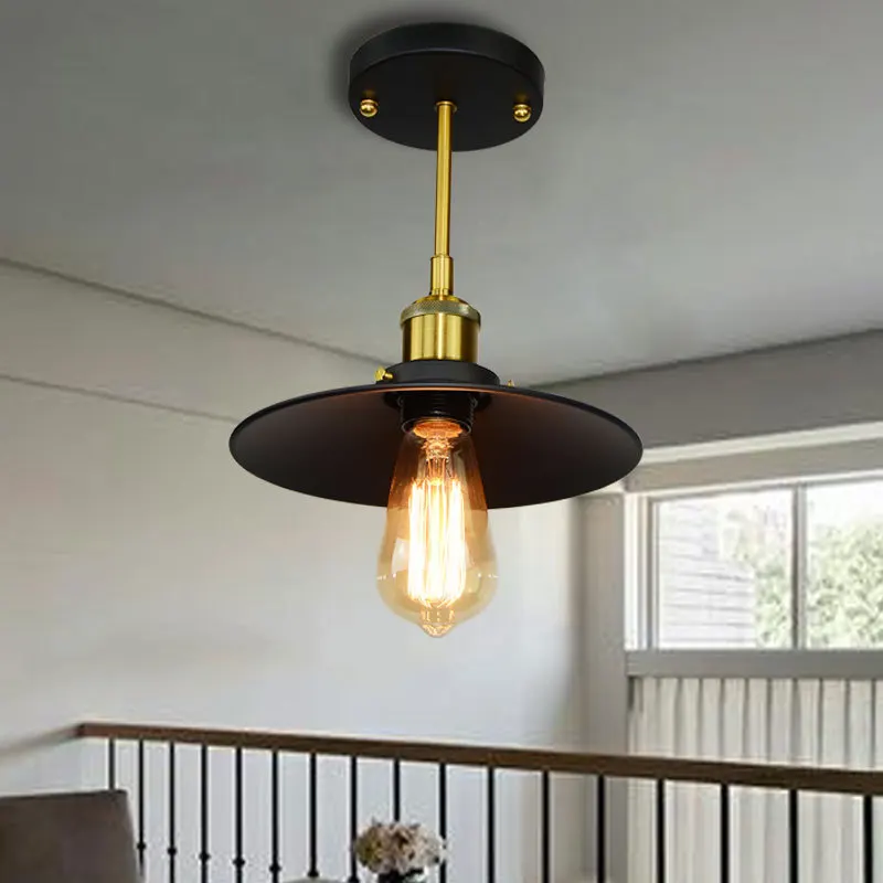 

Industrial-Style Ceiling Lamp Retro Creative Iron Art Restaurant Cool Black Umbrella Hallway Stairs Clothing Store Art Lamps