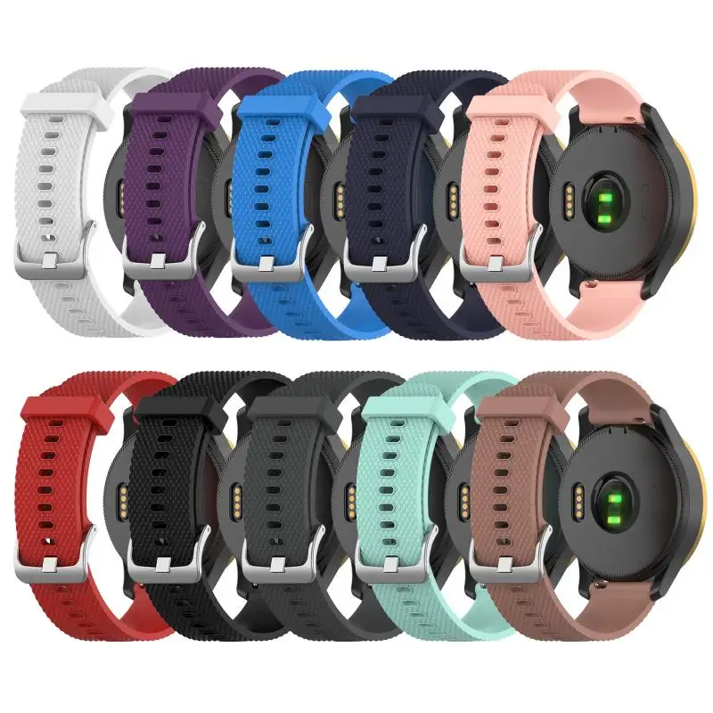 

Silicone Unisex Solid Color Watch Band For Garmin Venu Texture Strap 20mm High Quality Sports Strap For Garmin Accessories TXTB1