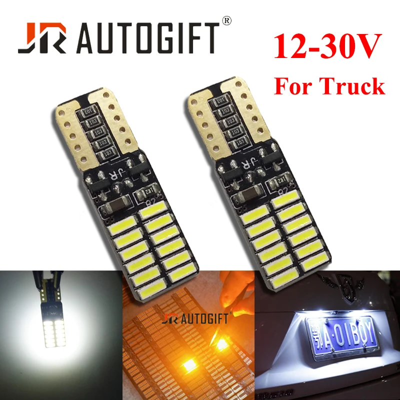 

50x 12-30V Truck Car LED Light T10 Led Canbus No Error W5W Bulb 168 194 Non-polar Signal Lamp Dome Reading License Plate Lights