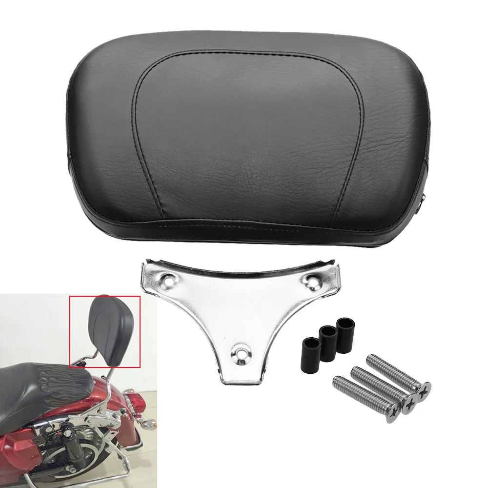 Respaldo negro Sissy Bar cojín para Harley Touring Street Electra Glide