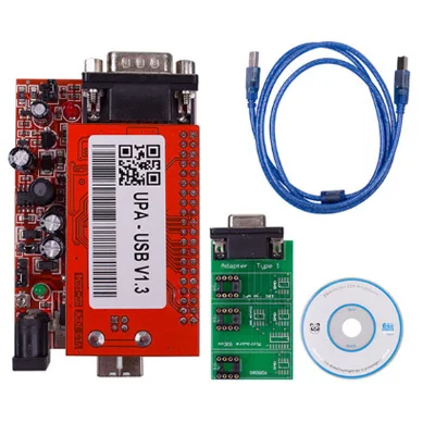 Красный UPA USB V1.3 ECU Программатор диагностический инструмент UPA-USB программатор UPA Основной блок простая версия/с полным адаптером версия опционально - Цвет: Красный