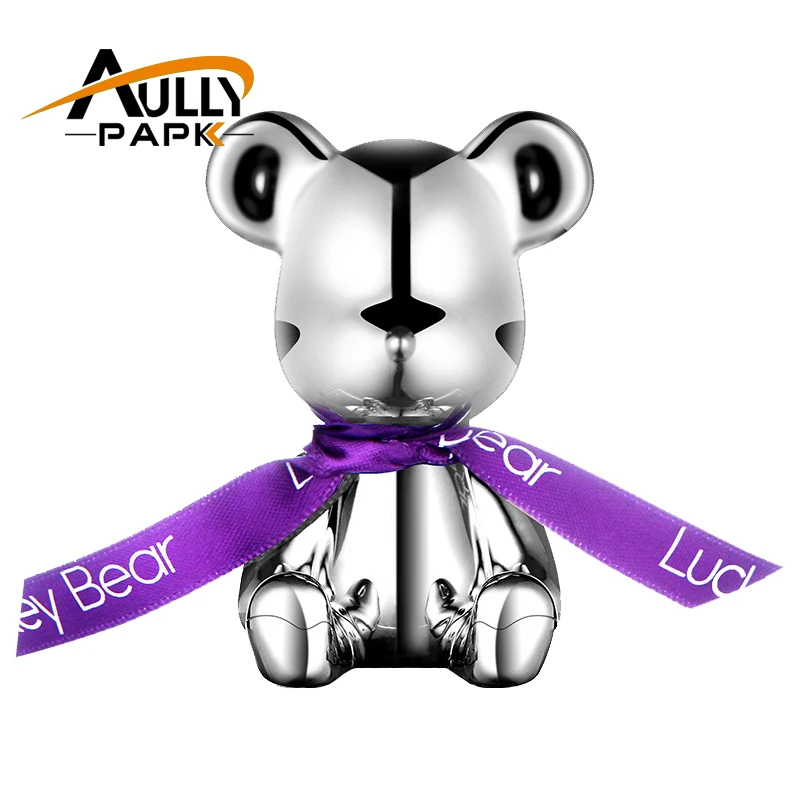 Lucky Bear Profumo Per Auto Condizionatore D'Aria Presa Clip Decorazione Deodorante Per Auto Adorabile Cartone Animato Argento Orso Profumi Per Lo Sty