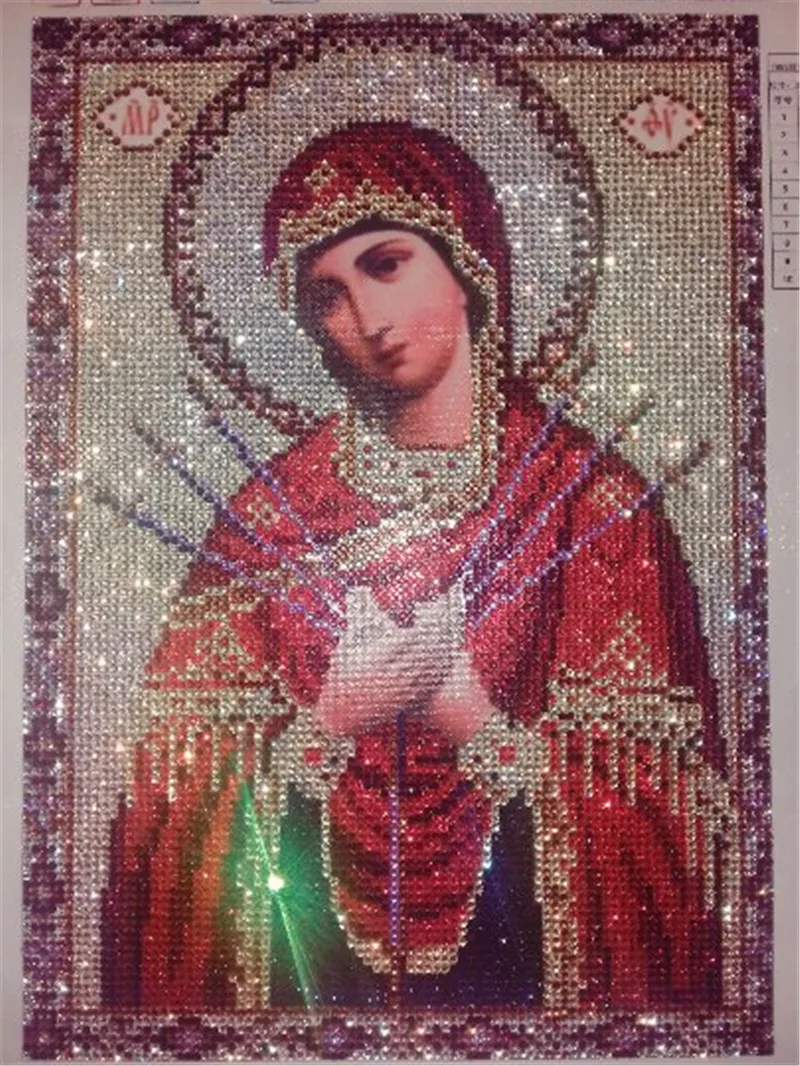 

diamond embroidery Religious mary diamond painting mosaic beadwork pictures Rhinestones cross stitch for gift