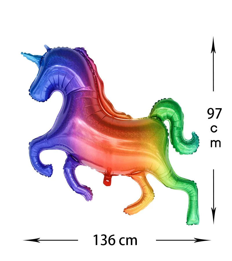 1 шт., 136x97 см, большие воздушные шары с лазерным единорогом, радужная лошадка, фольгированный шар для детского дня рождения, вечеринки, свадьбы, Декор, детские игрушки