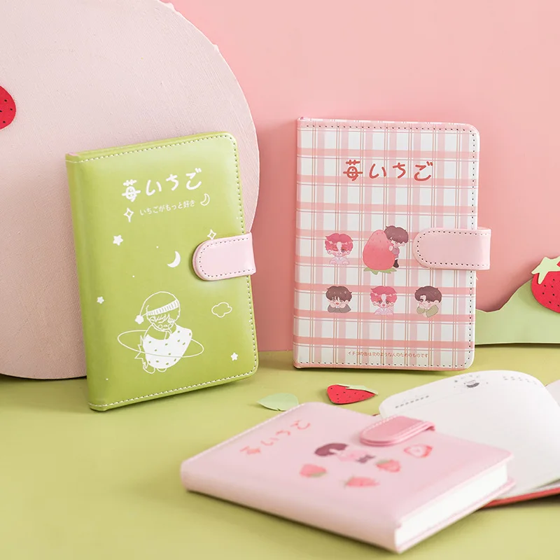 

"Strawberry Love" Faux Leather Hard Cover Cute Journal Diary Beautiful Daily Planner Notebook Notepad