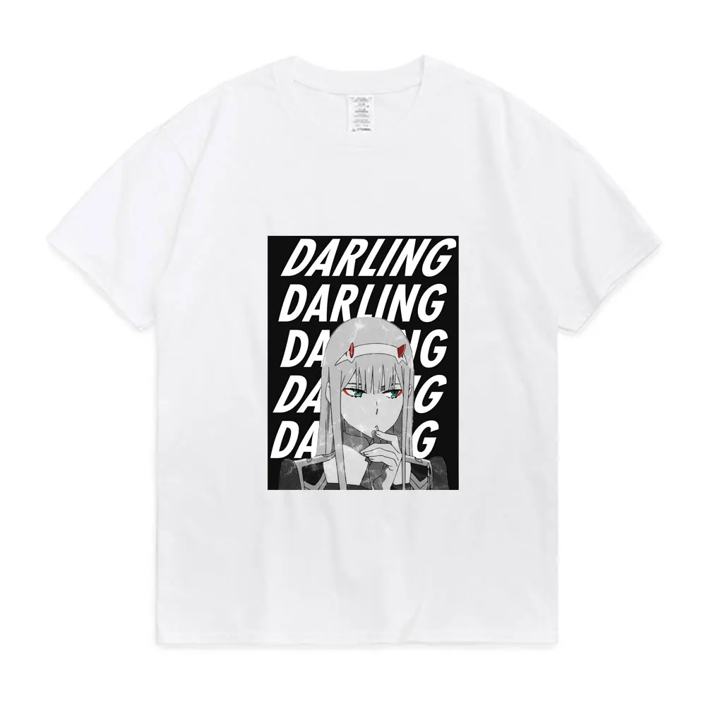 Футболка Zero Two Darling In The Franxx с аниме мужская и женская летняя Удобная футболка на