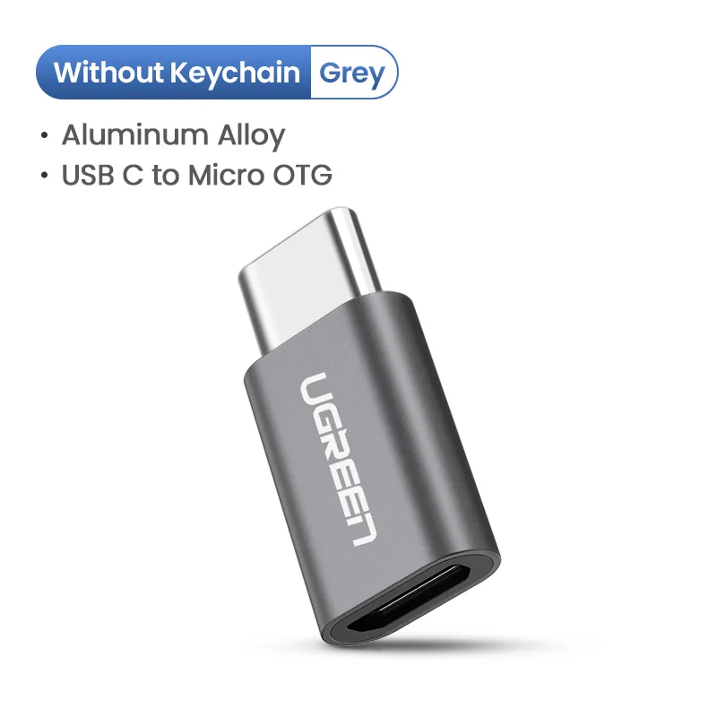 Grey Aluminum Ugreen USB адаптер USB C на Micro USB OTG Тип Кабеля C конвертер для Macbook samsung Galaxy S8 S9 huawei p20 pro p10 OTG адаптер - Цвет: Grey Aluminum