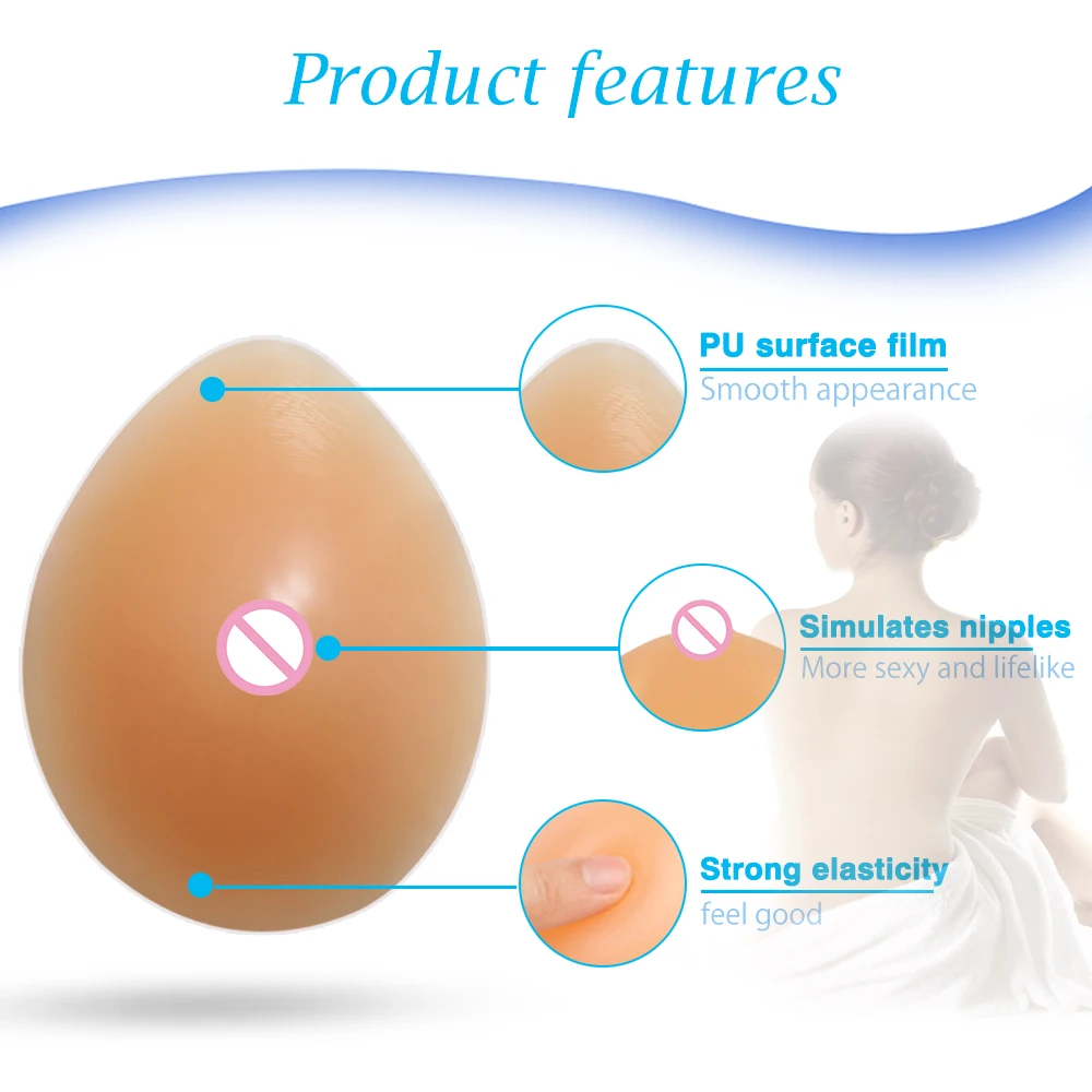 CT Water Drop Shape Artificial Silicone Breast Form for Mastetomy Women  Enhancer Pad or Cross Dressing Both Avaliable