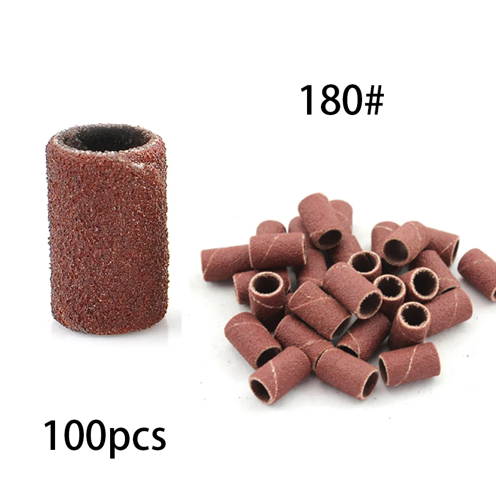 100PCS Type 2 300 шт. шлифовальный станок для ногтей, шлифовальные ленты, аппарат для маникюра, фрезерные аксессуары для резки 8" 120" 18", фрезерные сверла, наждачная бумага - Цвет: 100PCS Type 2
