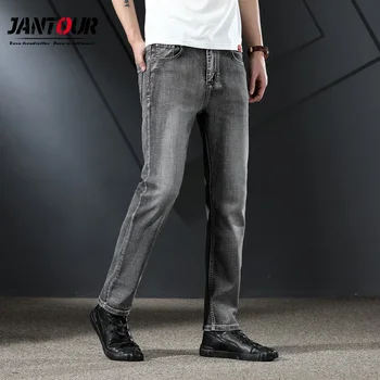 

2020 new arrival high quality cotton Straight elastic jeans men,gray fashion skinny jeans ,men's elastic trousers male 28-40