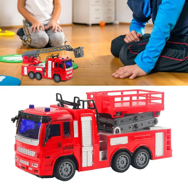 Remote Control Electric Spray Water Fireman Fire Truck Car Model Kids Toy Gift 2