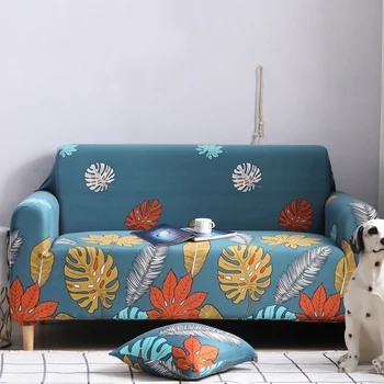 

New Products Flowers Blue Background Printed Soft Modern Sofa Cover Sofa Cushion for Living Room Cover Single/Two/Three seat