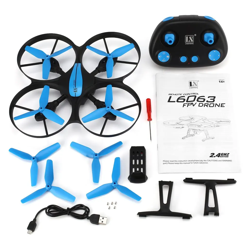 

L6063 4CH RC Drone Quadcopter Altitude Hold Headless Mode One Key Return Speed Adjustable Anti-carsh RTF