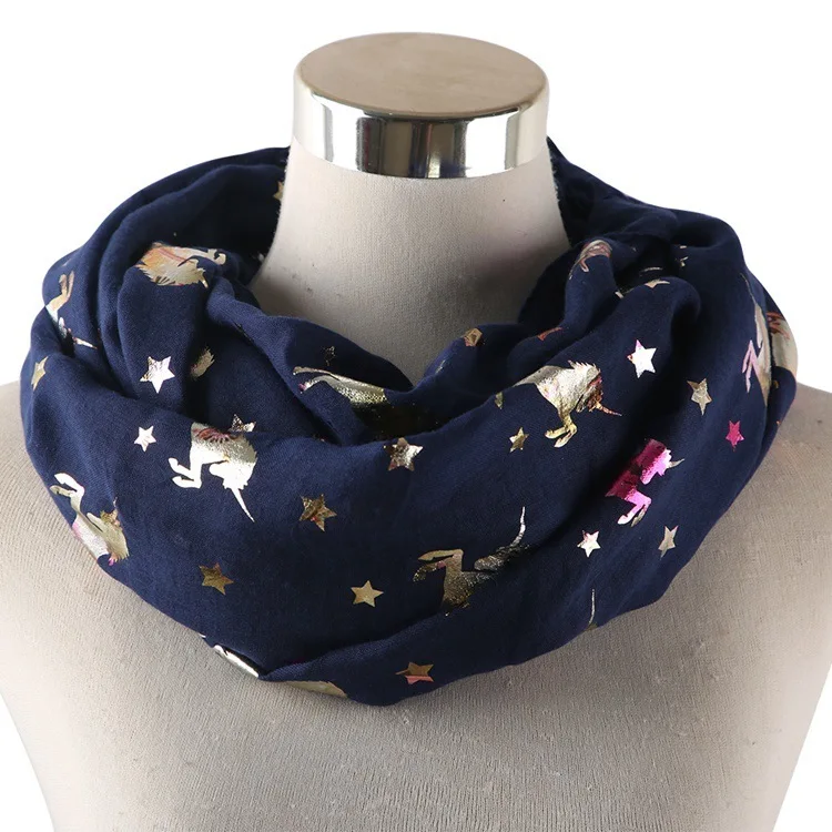 Ms speed sell through amazon Europe and the United States the new color unicorn hot silver gilding fashion scarf collar