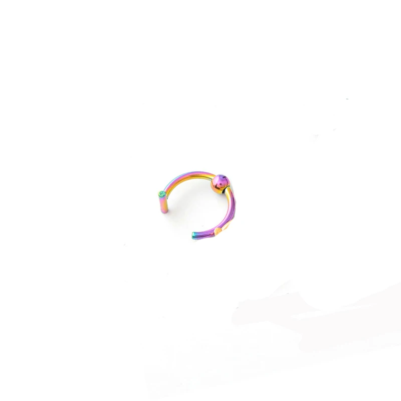 5/10pcs 6 Color 9mm Punk Stainless Steel Human Body Piercing Fake ball Lip Ring fake Nose ring No Hole Punk Jewelry women gift - Окраска металла: Colorful
