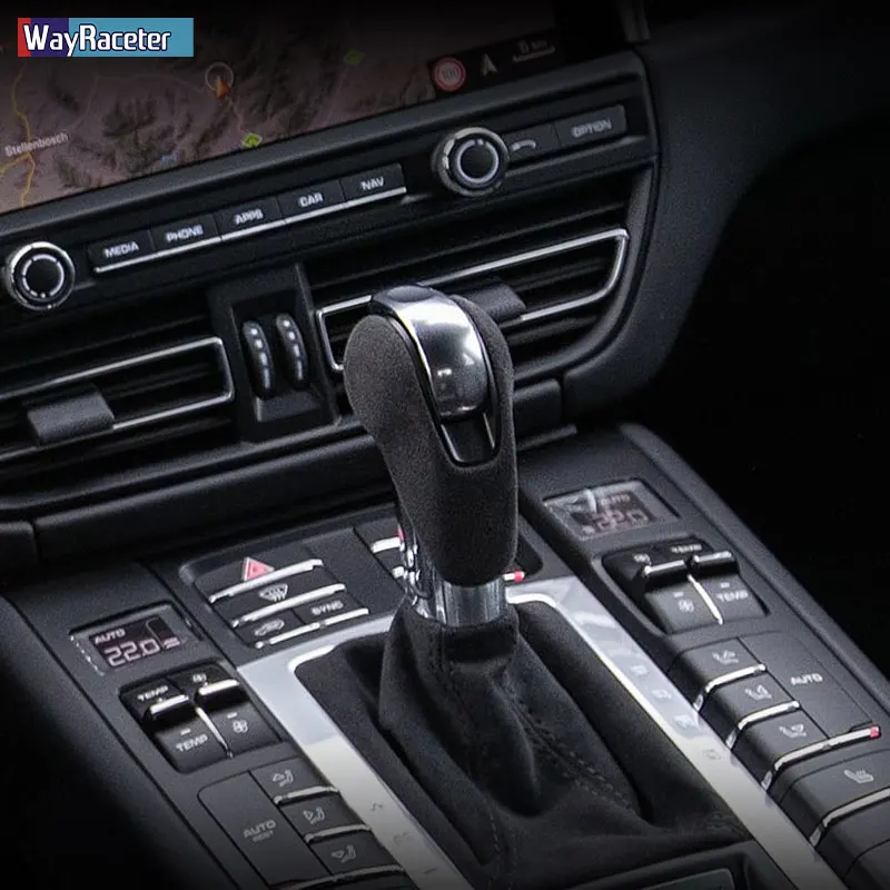 Copertura Pomello Del Cambio In Fibra Di Carbonio Rossa Per Porsche Macan, Panamera, Cayman, 718, 911, Boxster