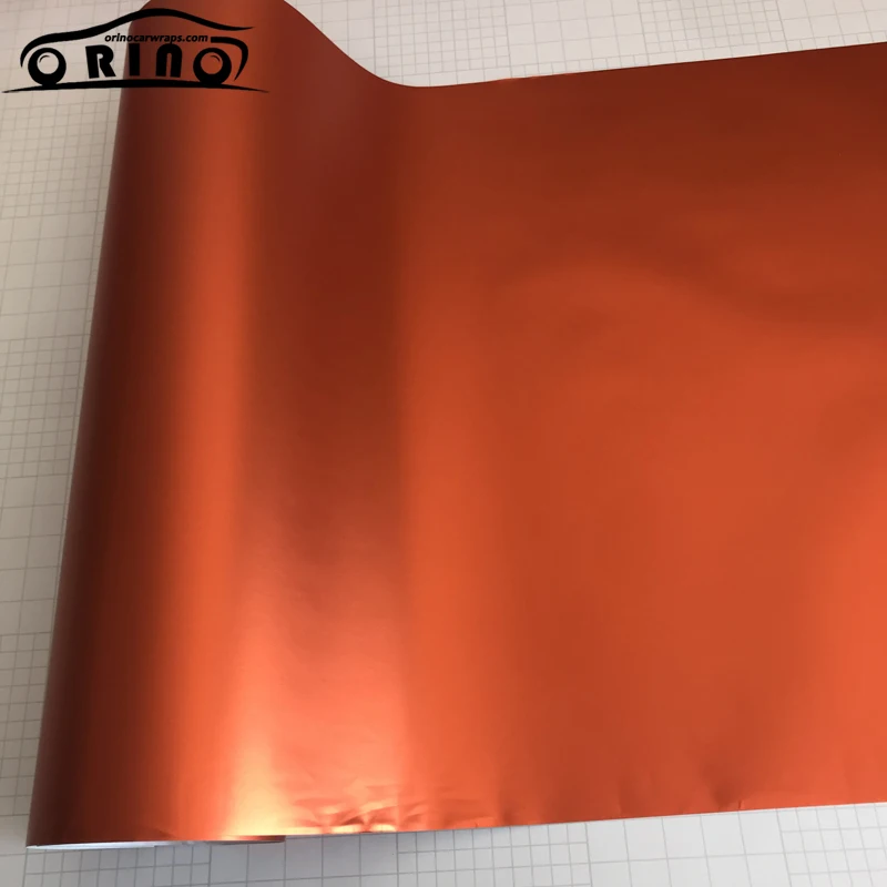 Orange Metallic Chrome Vinyl Film Wrap-3