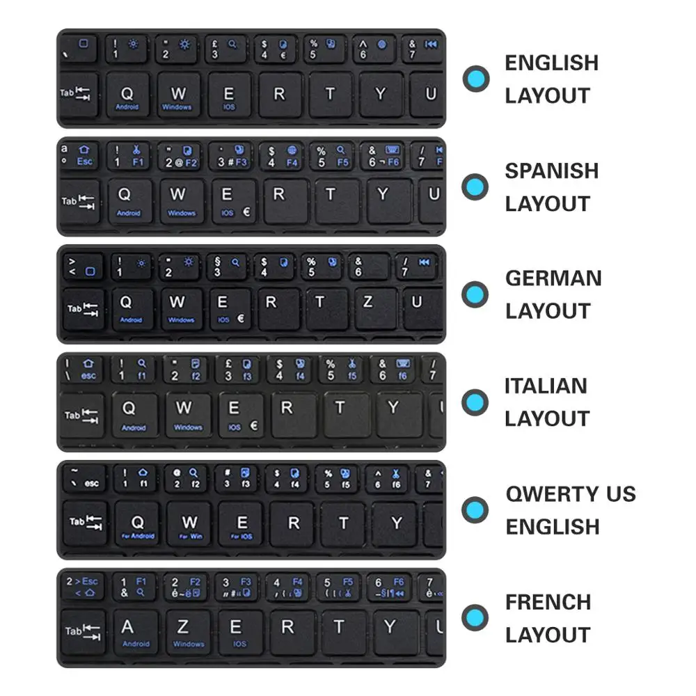  For iPad 2/3/4 9.7 Keyboard Case AZERTY QWERTY Franch German Layout Magnetic Stand Smart Cover Case